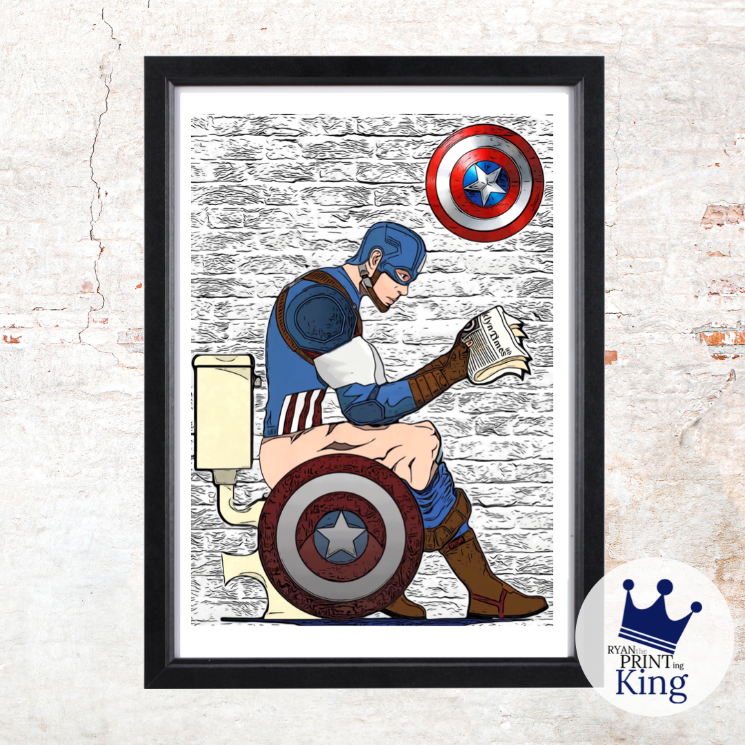 Marvel Captain America in Restroom