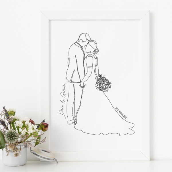 Custom Wedding Dress Drawing | Wedding Illustrations & Portraits — Sam  Louise & Co.