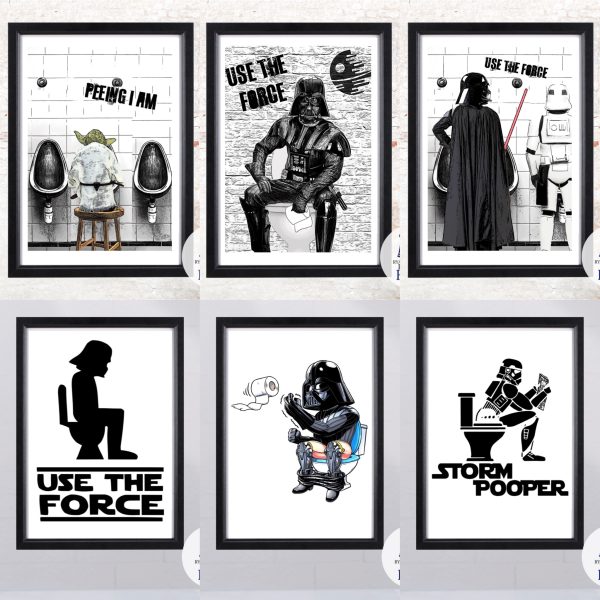 Use the Force Sign Wars Funny Bathroom Printable Decor -  UK